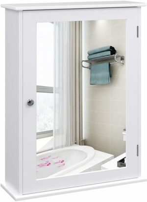 Spiegelkast voor Badkamer met Deurtje - 41x14x60cm - Wit