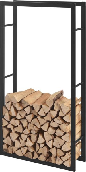 Stalen brandhout rek houtopslag zwart 80x150x25cm