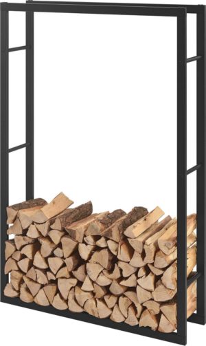 Stalen brandhoutrek houtopslag zwart 100x150x25cm