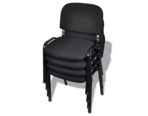 Stapelbare bureaustoelen 4 stuks stof zwart