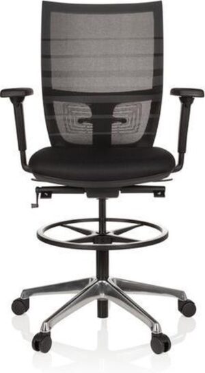 TOP Work 98 - Werkstoel / werkkruk/ verhoogde bureaustoel Zwart