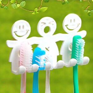 Tandenborstel - Tandenborstelhouder - Tandenpoetsen - Badkamer - Hangen - Wastafel - Planchet - Bewaren - Houder - Hygiënisch - Kunststof - Wit - EPIN 3D