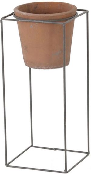 Terracotta Bloempot in Metalen Onderstel, 19,5cm