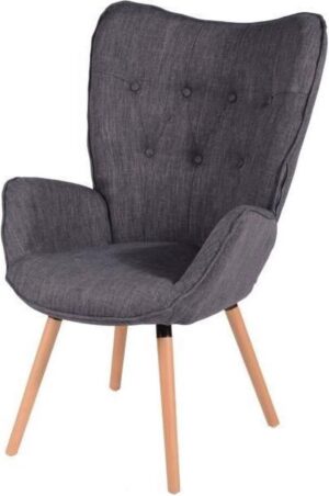 VIGGO fauteuil - grijze stof - Scandinavische stijl - B 68 x D 73 cm