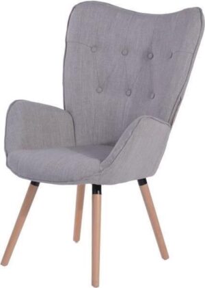 VIGGO fauteuil - lichtgrijze stof - Scandinavische stijl - B 68 x D 73 cm
