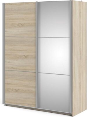 Veto kledingkast B 2 deurs met 1 spiegel H200 cm x B150 cm eikenstructuur decor.