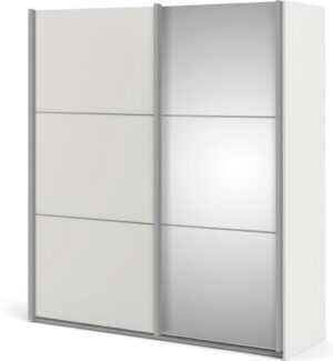 Veto kledingkast D 2 deurs met 1 spiegel H200 cm x B182 cm wit essendecor.