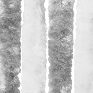 Vliegengordijn 56x185 cm chenille grijs en wit
