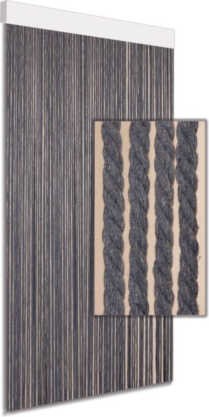 Vliegengordijn Cotton Rope grijs 100x220