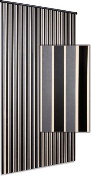 Vliegengordijn Linten High Quality - zilver zwart 90x220