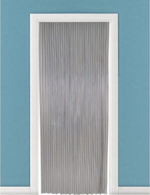 Vliegengordijn/deurgordijn PVC tris grijs - 90 x 220 cm - Insectenwerende vliegengordijnen