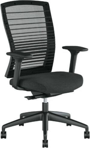 Vlora bureaustoel, goed instelbaar, zwart uitgevoerd met mesh rug