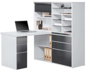 Volvo Mini Office bureau - Wit met hoogglans Grijs
