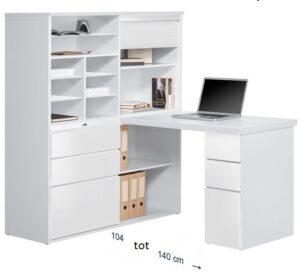 Volvo Mini Office bureau - Wit met hoogglans Wit