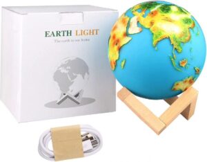 Wereldbol Lamp - Tafellamp - Bureau Accessoires - Nachtlampje - Led Licht - Kleurrijk
