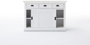 Wit keuken dressoir met schuifdeuren | 125 x 50 x 85 cm