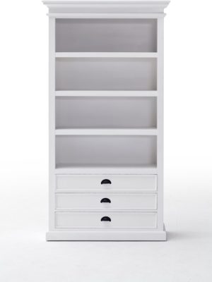 Witte Boekenkast met lades | 100 x 40 x 190 cm