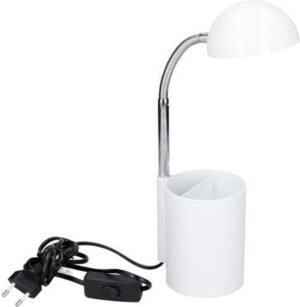 Witte bureaulamp/leeslamp met pennenbakje