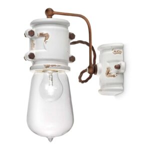 Witte wandlamp Nicolo in vintage stijl