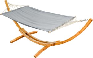 XXL Hangmat met frame - houten hangmatframe - ligstoel met met staafhangmat