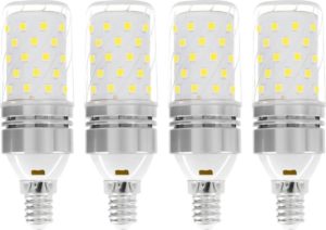YWXLight 4 stuks E14 LED lampen 8W LED kandelaar lamp 70 watt equivalent 700lm decoratieve kaars maïs niet-dimbare LED kroonluchter bollen LED lamp (koud wit)