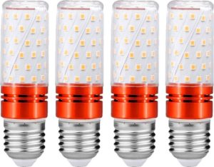 YWXLight E27 LED-lampen, 12W LED-kandelaar Lamp 100 Watt equivalent, 700lm, decoratieve kaarsvoet E27 Maïs Niet-dimbare LED kroonluchters LED-lamp 4PCS (warm wit)