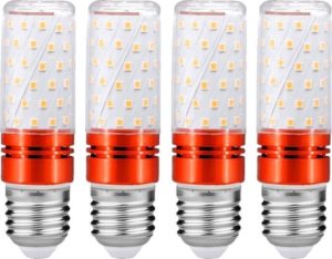 YWXLight E27 LED-lampen 12W LED kandelaar lamp 100 watt equivalent 700lm decoratieve kaars basis E27 Corn niet-dimbare LED kroonluchter bollen LED lamp 4 STKS (warm wit)