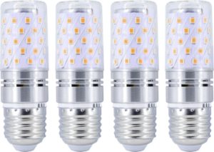 YWXLight E27 LED-lampen, 8W LED-kandelaar Bulb 70 Watt equivalent, 700lm, decoratieve kaarsvoet E27 Corn niet-dimbare LED kroonluchters LED-lamp 4PCS (warm wit)