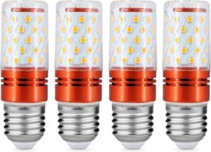 YWXLight E27 LED-lampen 8W LED-kandelaar lamp 70 watt equivalent 700lm decoratieve kaars basis E27 Corn niet-dimbare LED kroonluchter bollen LED lamp 4 STKS (Cold White)