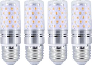 YWXLight E27 LED-lampen 8W LED kandelaar lamp 70 watt equivalent 700lm decoratieve kaars basis E27 Corn niet-dimbare LED kroonluchter bollen LED lamp 4 STKS (warm wit)