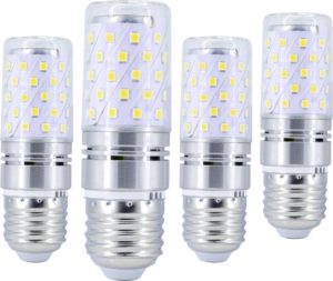 YWXLight E27 LED lampen 8W LED kandelaar lamp 70 watt equivalent 700lm decoratieve kaars basis E27 maïs niet-dimbare LED kroonluchter bollen LED lamp 4 stuks (koud wit)