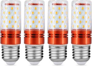 YWXLight E27 LED lampen 8W LED kandelaar lamp 70 watt equivalent 700lm decoratieve kaars basis E27 maïs niet-dimbare LED kroonluchter bollen LED lamp 4 stuks (warm wit)
