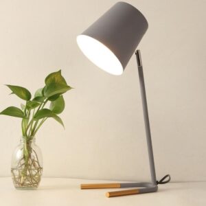 YWXLight LED Eye-zorgzame tafellamp moderne creatieve minimalistische slaapkamer bed lamp student studie tafellamp (grijs)