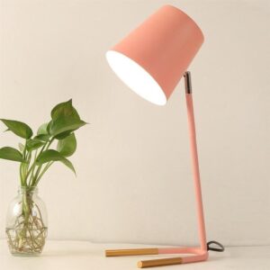 YWXLight LED Eye-zorgzame tafellamp moderne creatieve minimalistische slaapkamer bed lamp student studie tafellamp (roze)