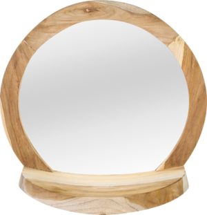 Zira Wood natural spiegel met ronde voet.