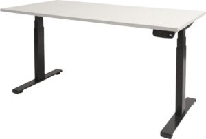 Zit sta bureau - E-Desk plus - 120x80 - elektrisch verstelbaar - zwart onderstel - krijtwit - gezond thuiswerken - eenvoudig zelf te monteren!