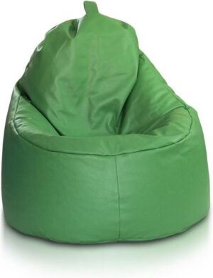 Zitzak fauteuil groen - zitkussen relaxkussen - gevuld - kunstleer