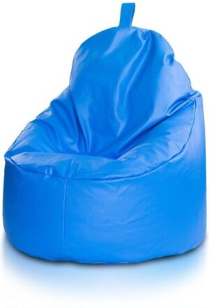 Zitzak fauteuil lichtblauw - zitkussen relaxkussen - gevuld - kunstleer