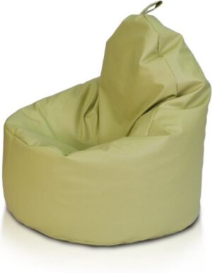 Zitzak fauteuil olijf groen - zitkussen relaxkussen - gevuld - kunstleer