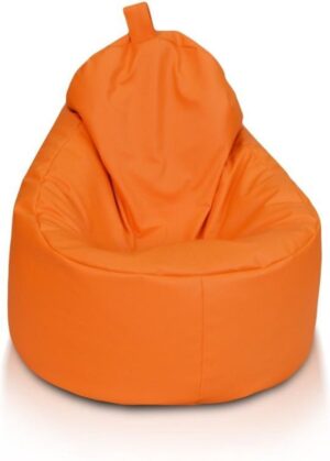 Zitzak fauteuil oranje - zitkussen relaxkussen - gevuld - kunstleer