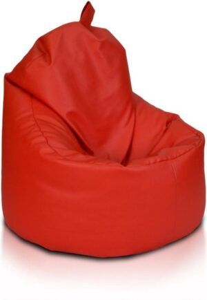 Zitzak fauteuil rood - zitkussen relaxkussen - gevuld - kunstleer