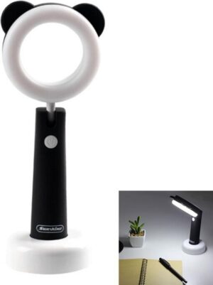 Zonneschijn D-005 schattig huisdier tafellamp USB oplaadbare Desk licht lezen Lamp met 3 standen verstelbare Brightness(Black)