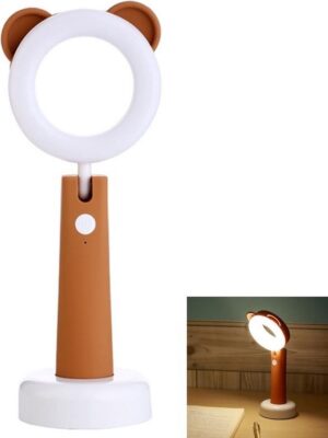Zonneschijn D-005 schattig huisdier tafellamp USB oplaadbare Desk licht lezen Lamp met 3 standen verstelbare Brightness(Brown)