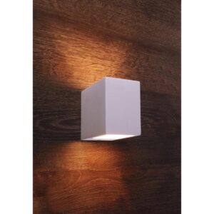 Zoomoi Giorgia - Wandlamp binnen voor slaakamer of woonkamer - gips - wit - geschikt voor een led lamp - G9 fitting - vierkant