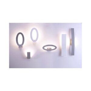 Zoomoi Oval II - Wandlamp - Wit Aluminium