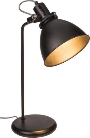 Zwarte bureaulamp/leeslamp metaal 50 cm - Metalen bureaulamp E27 fitting 40 Watt