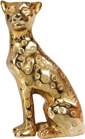 &Klevering - Kandelaar Luipaard - goud - H 18 cm