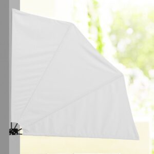 [casa.pro]® Windscherm - balkonscherm - inklapbaar - wit