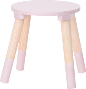 kinderkrukje roze voor aan een kleine kindertafel - kinderstoel - krukje - bijpassende tafel ook te verkrijgen bij ons (BEAU By Bo) - houten stoel voor kinderen