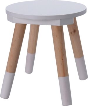 kinderkrukje wit voor aan een kleine kindertafel - kinderstoel - krukje - bijpassende tafel ook te verkrijgen bij ons (BEAU By Bo) - houten stoel voor kinderen